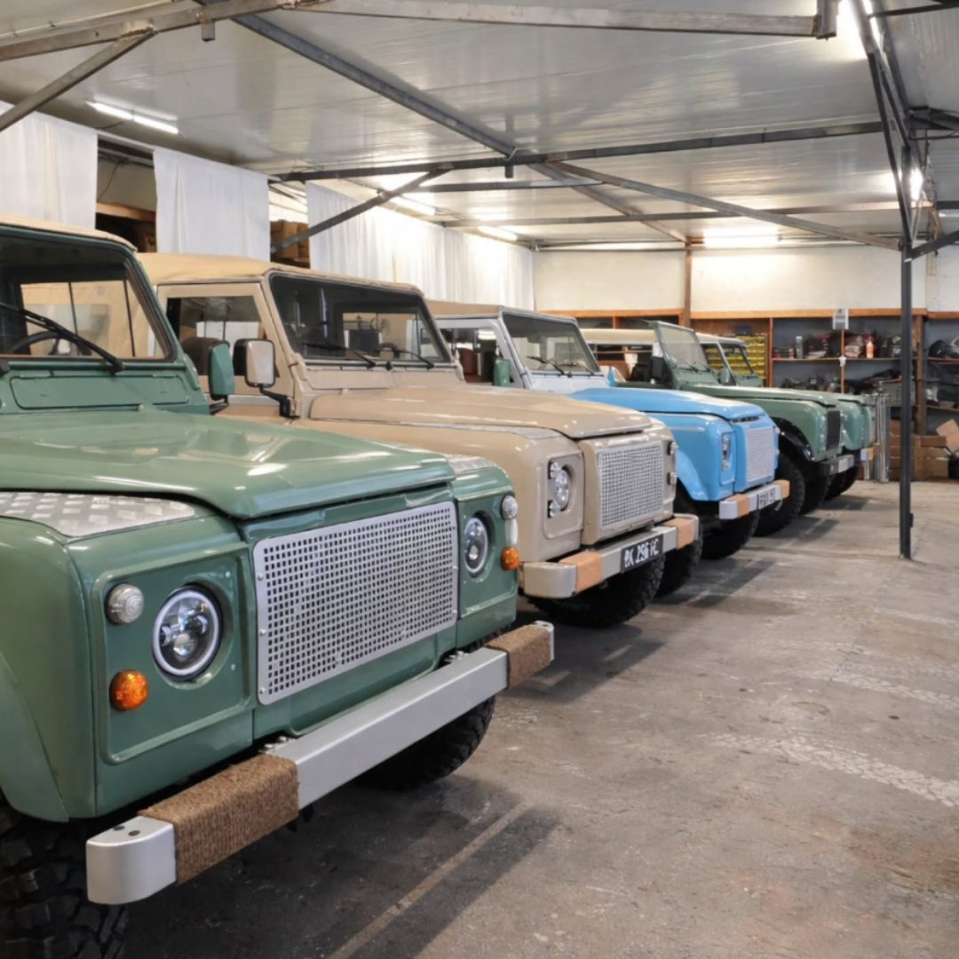 Inspection d'un Defender en atelier avant achat